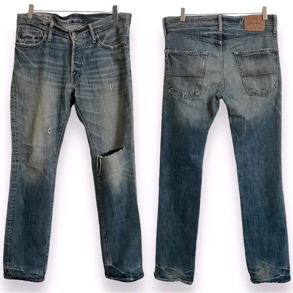 Abercrombie & Fitch Men’s ‘Remsen’ Low Rise Straight Leg Jeans 31x32 - Picture 1 of 14